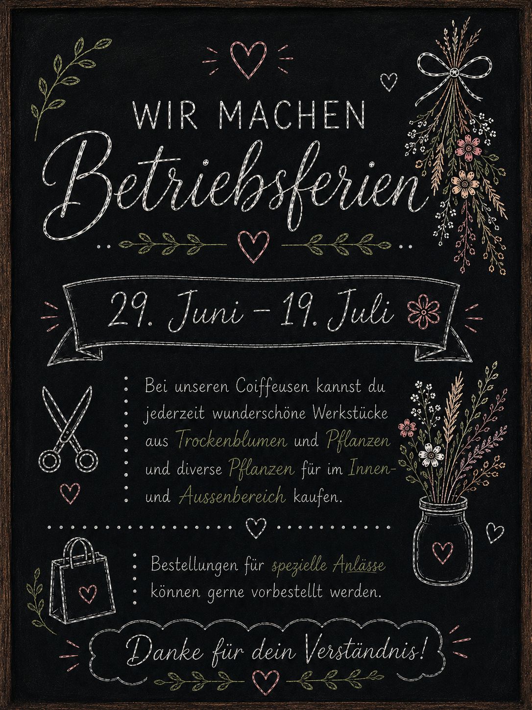 Betriebsferien 29. Juni – 19. Juli 20226 Betriebsferien 29. Juni – 19. Juli 20226